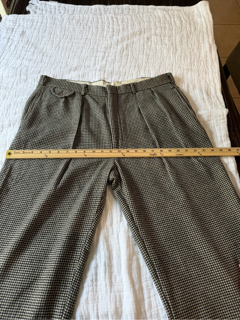 Vintage Ralph Lauren Black and White Houndstooth Dress Pants Office Size 36W